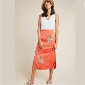 Anthropologie - Maeve Embroidered Midi Skirt